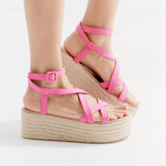 Urban Outfitters Shoes - 🌟HP✨NEW UO Pink Sierra Strappy Espadrille Sandal
